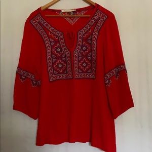 Solitaire Women Red Top SZ Large